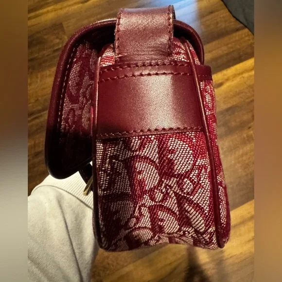 Dior Burgundy Monogram Crossbody Satchel Messenger Bag - Picture 4 of 16